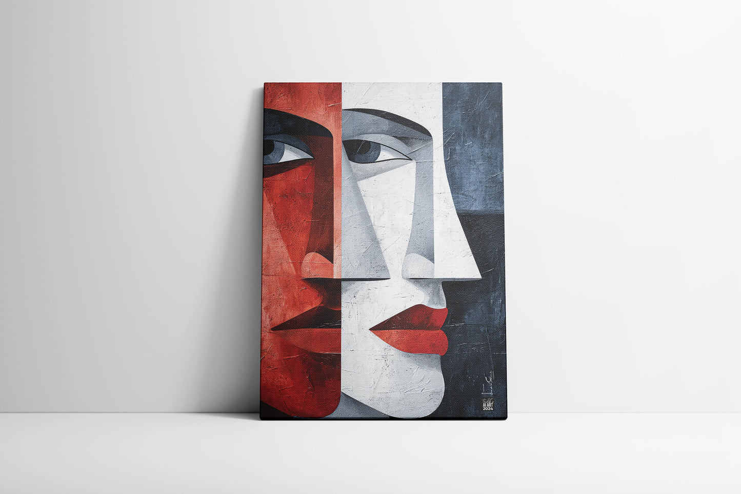 Two Faces - AI Art on Canvas