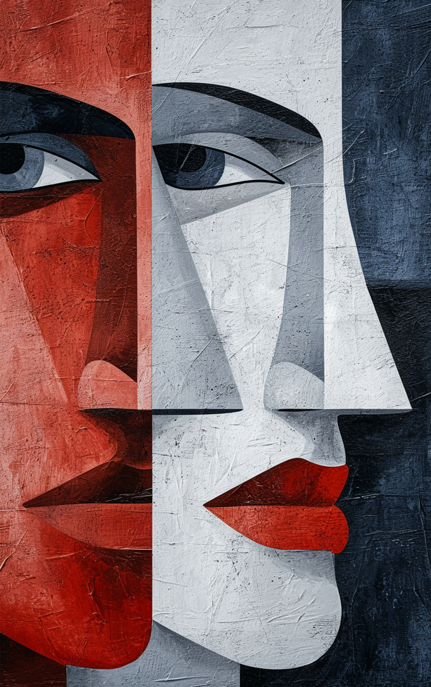 Two Faces - AI Art on Canvas